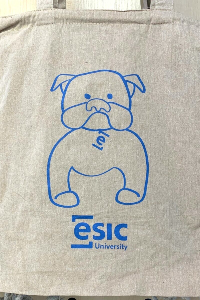 Bolsa de algodón reciclado de asa y cuerdas by ESIC University