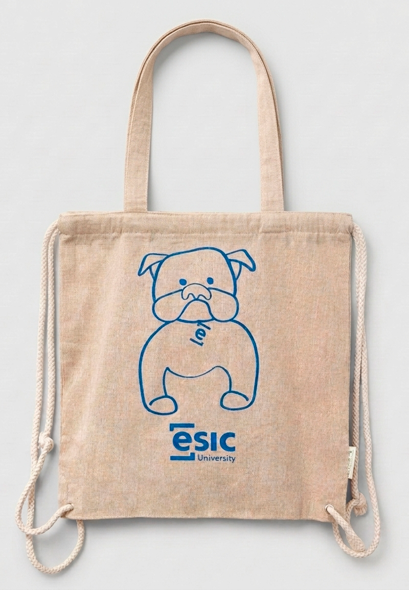 Bolsa de algodón reciclado de asa y cuerdas by ESIC University