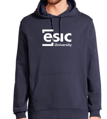 Sudadera capucha bordado logo blanco ESIC University