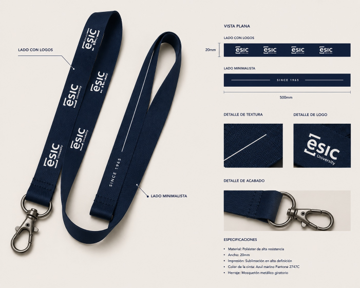 Lanyard azul ESIC University- Since 1965